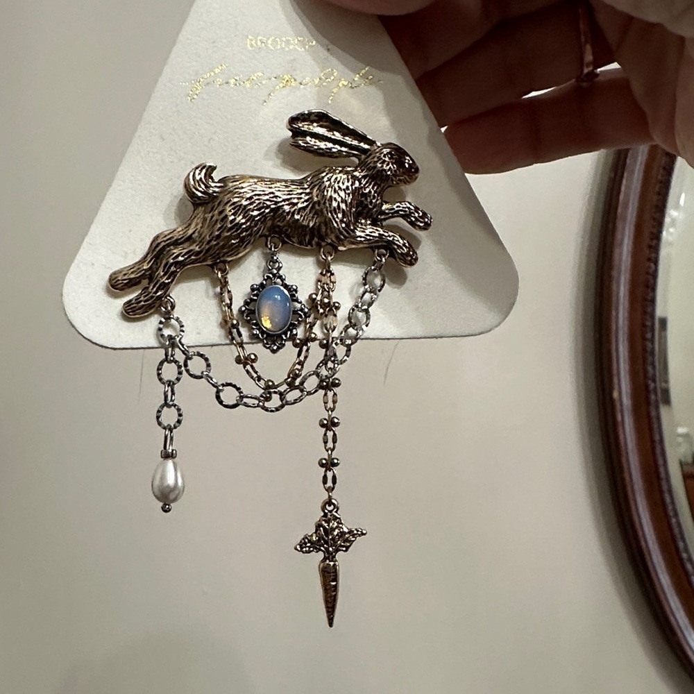 Free People Gold and Silver Rabbit Brooch - Picture 2 of 4